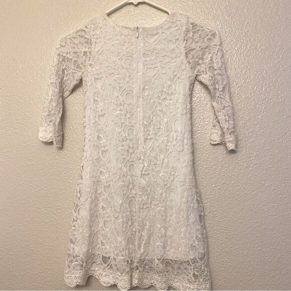 Girls long sleeve white lace dress-6/7yr - Picture 2 of 8